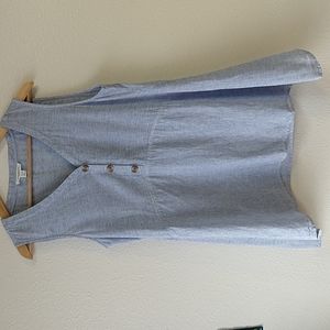 Beach Lunch Lounge Light Blue Tunic Tank Top Shirt M